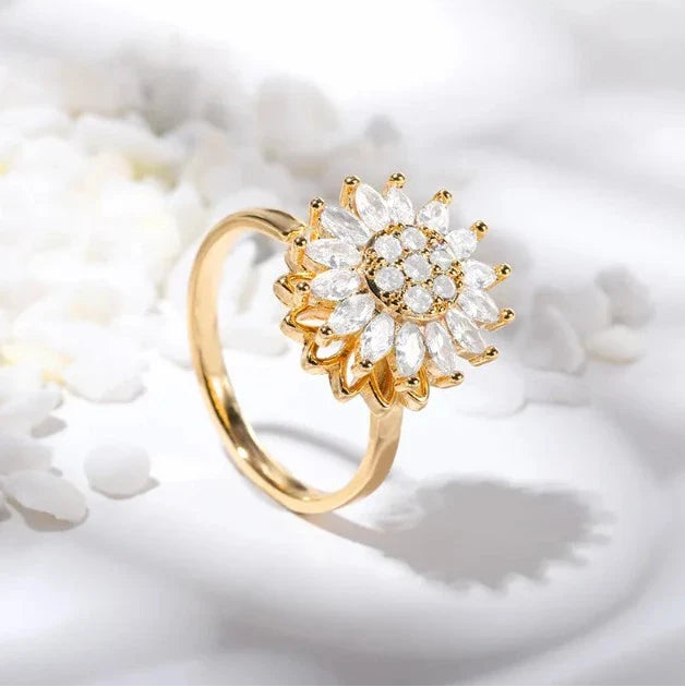 Helia Shine Anxiety Ring in gold finish